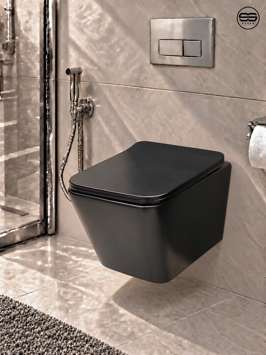 2303-BLK Wall-Hang Commode
