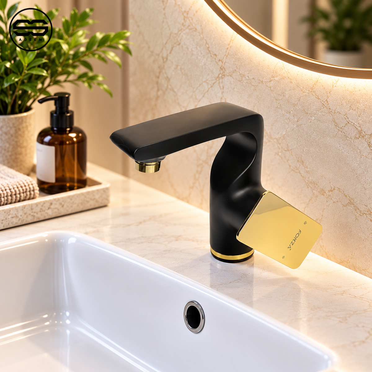 ZF-9907 Black/Gold Shower Set