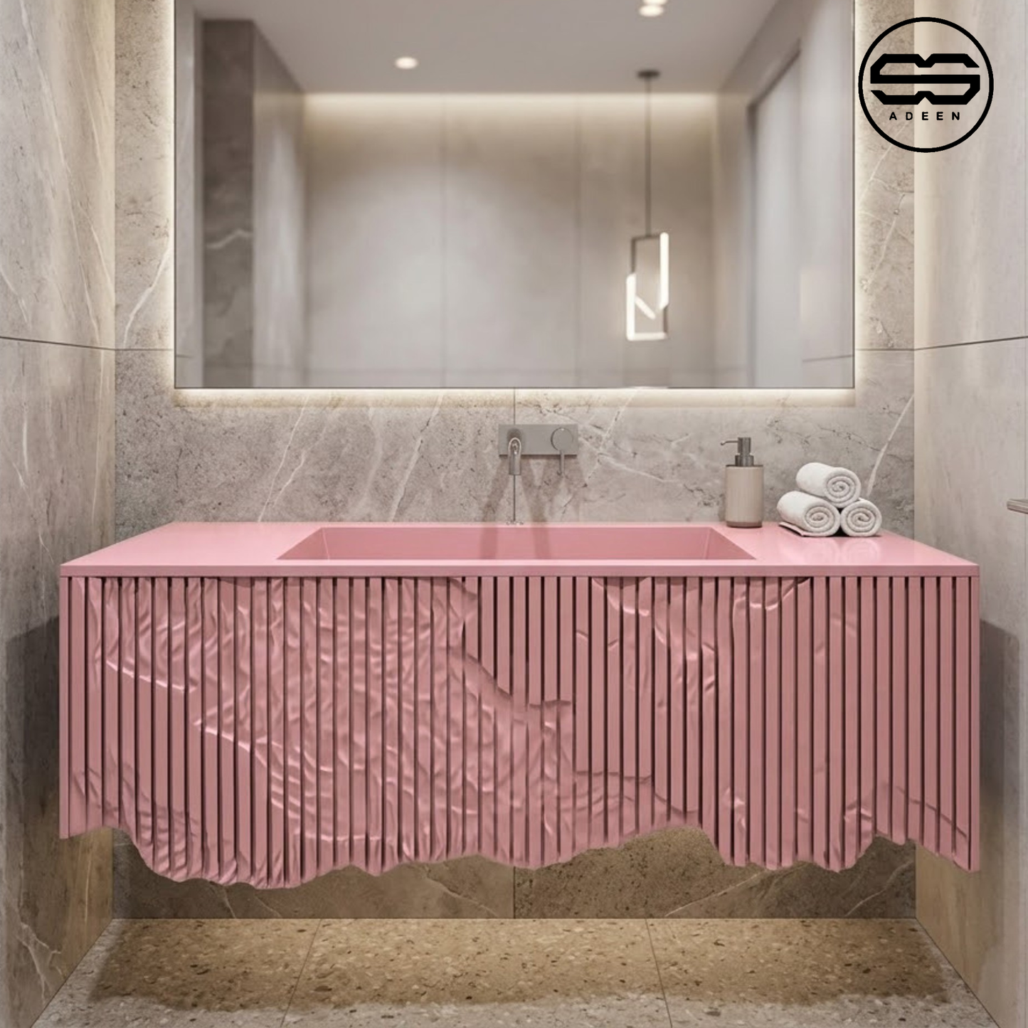 Corian Vanity Blush Pink