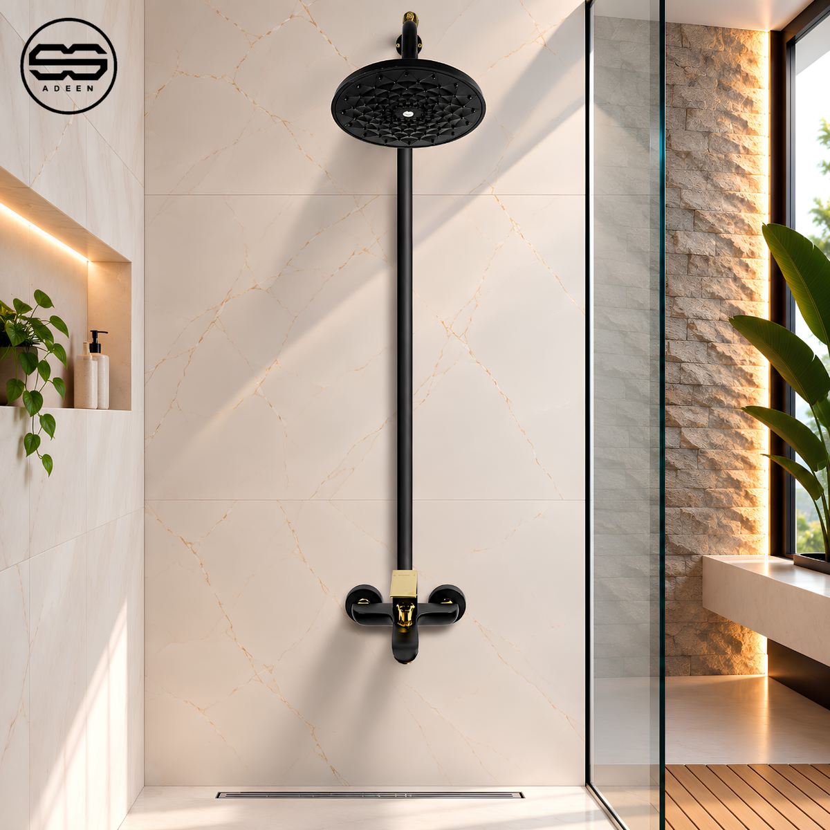 ZF-9507 Black/Gold Shower Set